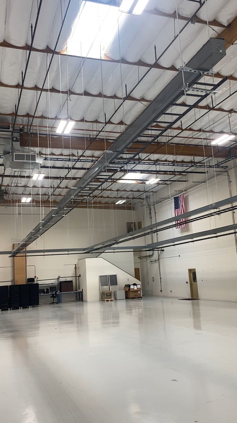 Industrial warehouse - new lighting, strut, epoxy floor, skylights